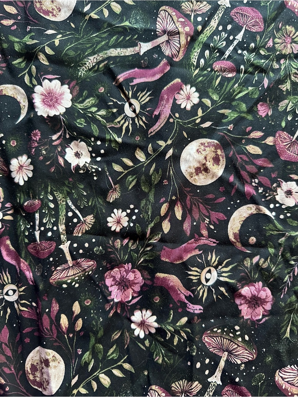 Hot Topic Cosmic Aura Dark Green & Purple Moon Mushroom Slip Dress - Picture 2 of 7
